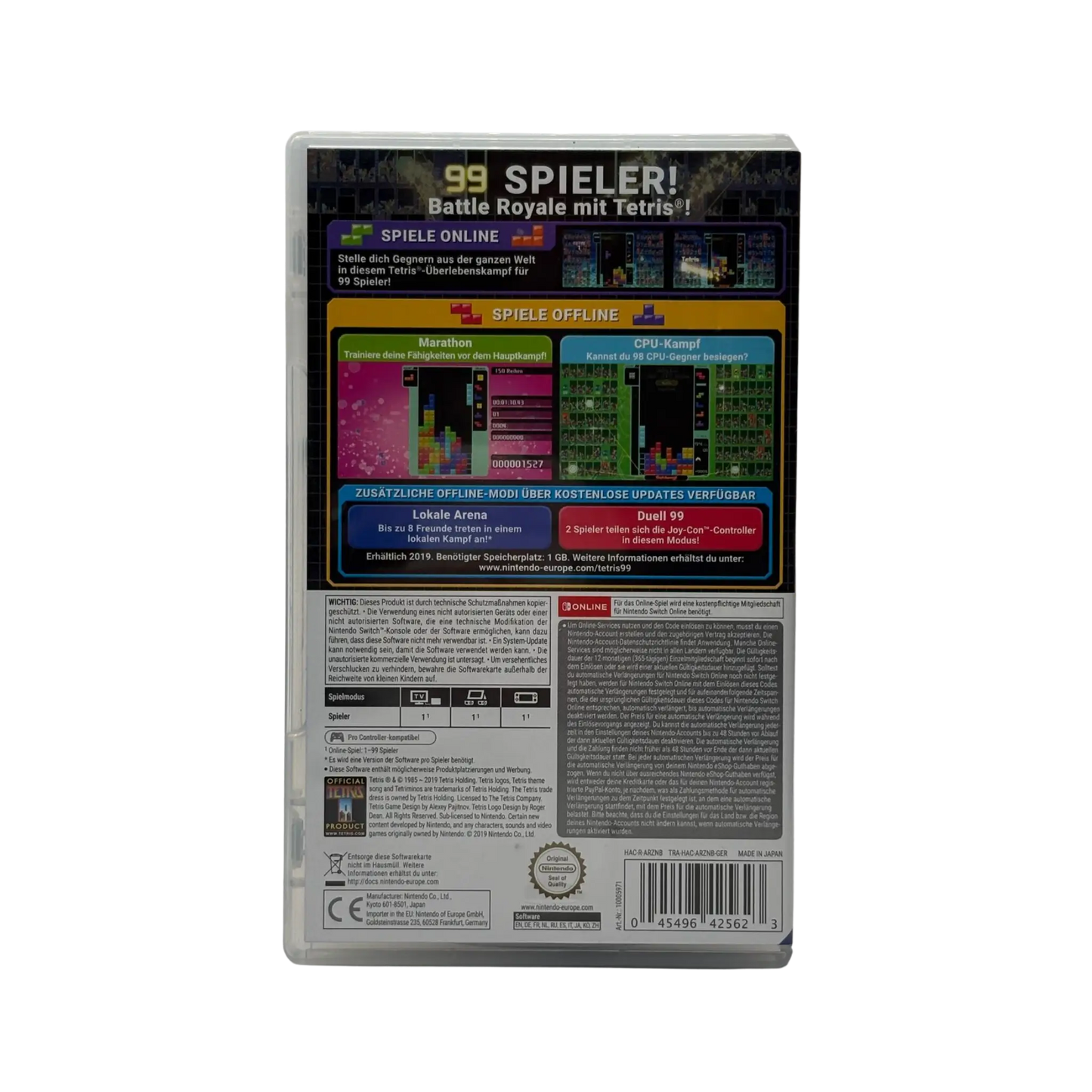 Tetris 99 - Nintendo Switch - sehr guter Zustand mit OVP Spiel Zockerkiste