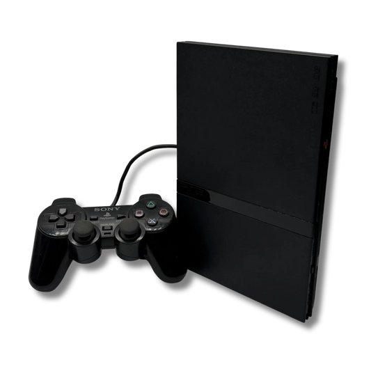 Playstation 2 (PS2) Slim - schwarz - gebraucht inkl. Zubehör